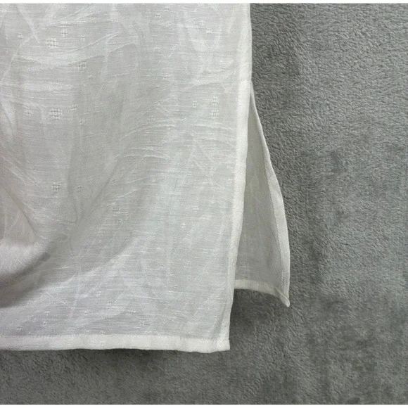 Coldwater Creek Linen Blend Crochet Lace Button Up Blouse XL Cottagecore Boho - Picture 5 of 8